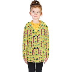 Power Can Be Flowers And Ornate Colors Decorative Kids  Double Breasted Button Coat by pepitasart