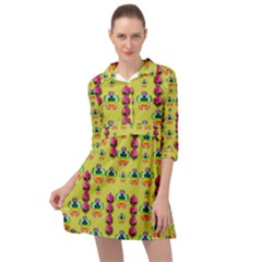 Power Can Be Flowers And Ornate Colors Decorative Mini Skater Shirt Dress by pepitasart