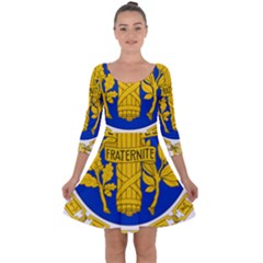 Coat Of Arms Of The French Republic Quarter Sleeve Skater Dress by abbeyz71