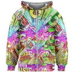 Music Abstract Sound Colorful Kids  Zipper Hoodie Without Drawstring by Mariart