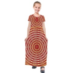 Pattern Background Structure Kids  Short Sleeve Maxi Dress