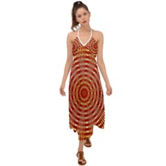 Pattern Background Structure Halter Tie Back Dress  by Alisyart