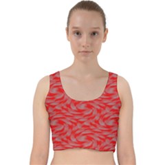 Background Abstraction Red Gray Velvet Racer Back Crop Top by HermanTelo