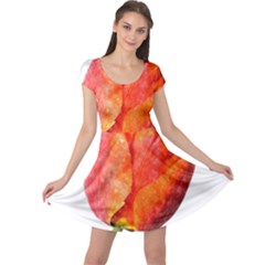 Spring Tulip Red Watercolor Aquarel Cap Sleeve Dress by picsaspassion