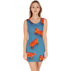 Illustrations Cow Agriculture Livestock Bodycon Dress