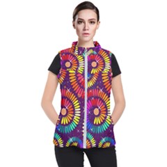 Abstract Background Spiral Colorful Women s Puffer Vest