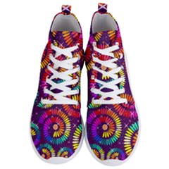 Abstract Background Spiral Colorful Men s Lightweight High Top Sneakers by HermanTelo