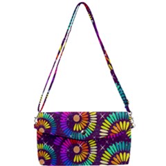 Abstract Background Spiral Colorful Removable Strap Clutch Bag