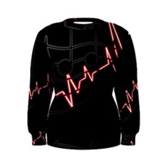 Music Wallpaper Heartbeat Melody Women s Sweatshirt