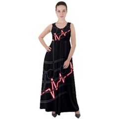 Music Wallpaper Heartbeat Melody Empire Waist Velour Maxi Dress by HermanTelo