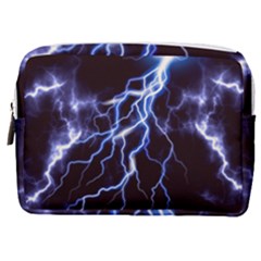 Blue Thunder Colorful Lightning Graphic Make Up Pouch (medium) by picsaspassion
