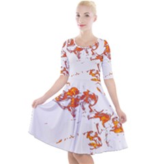 Can Walk On Fire, White Background Quarter Sleeve A-line Dress by picsaspassion