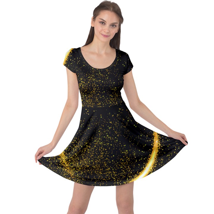 Cosmos comet dance, Digital art impression Cap Sleeve Dress