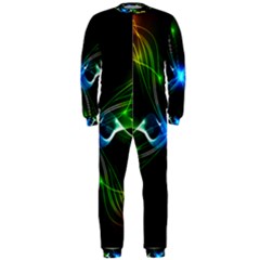 Colorful Neon Art Light Rays, Rainbow Colors Onepiece Jumpsuit (men) 