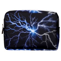 Blue Thunder Colorful Lightning Graphic Impression Make Up Pouch (medium) by picsaspassion