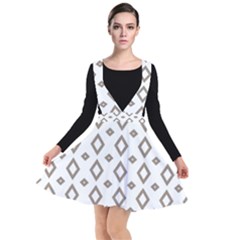 Background Texture Triangle Plunge Pinafore Dress