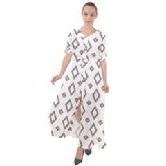 Background Texture Triangle Waist Tie Boho Maxi Dress by HermanTelo