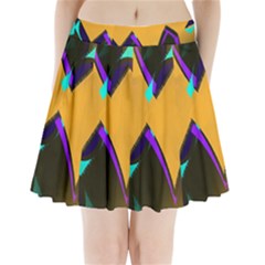 Geometric Gradient Psychedelic Pleated Mini Skirt