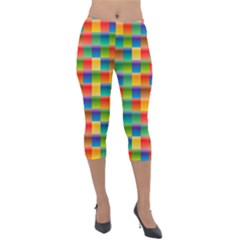 Background Colorful Abstract Lightweight Velour Capri Leggings  by HermanTelo
