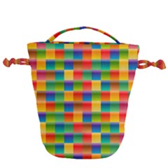 Background Colorful Abstract Drawstring Bucket Bag by HermanTelo