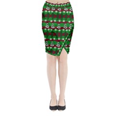 Snow Trees And Stripes Midi Wrap Pencil Skirt by bloomingvinedesign