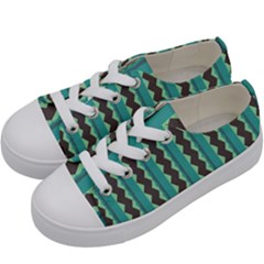 Background Chevron Blue Kids  Low Top Canvas Sneakers by HermanTelo