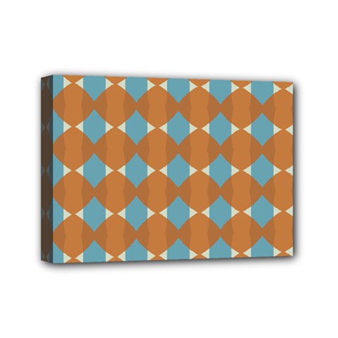 Pattern Brown Triangle Mini Canvas 7  X 5  (stretched) by HermanTelo