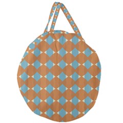 Pattern Brown Triangle Giant Round Zipper Tote