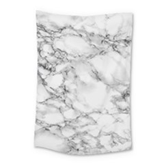 White Marble Texture Floor Background With Black Veins Texture Greek Marble Print Luxuous Real Marble Small Tapestry by genx