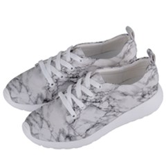 White Marble Texture Floor Background With Black Veins Texture Greek Marble Print Luxuous Real Marble Women s Lightweight Sports Shoes by genx