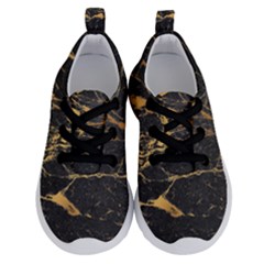 Black Marble Texture With Gold Veins Floor Background Print Luxuous Real Marble Running Shoes by genx