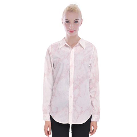 Pink Marble Texture Floor Background With Light Pink Veins Greek Marble Print Luxuous Real Marble  Womens Long Sleeve Shirt by genx