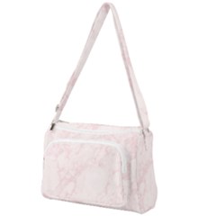 Pink Marble Texture Floor Background With Light Pink Veins Greek Marble Print Luxuous Real Marble  Front Pocket Crossbody Bag by genx