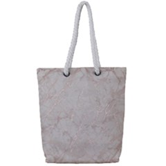 Pink Marble Beige Texture Floor Background With Shinny Pink Veins Greek Marble Print Luxuous Real Marble  Full Print Rope Handle Tote (small) by genx