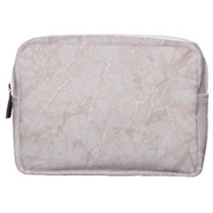 Pink Marble Beige Texture Floor Background With Shinny Pink Veins Greek Marble Print Luxuous Real Marble  Make Up Pouch (medium) by genx