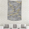 Marble neon retro light gray with gold yellow veins texture floor background retro neon 80s style neon colors print luxuous real marble Small Tapestry View2