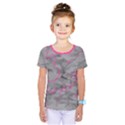 Marble light gray with bright magenta pink veins texture floor background retro neon 80s style neon colors print luxuous real marble Kids  One Piece Tee View1
