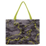 Marble light gray with green lime veins texture floor background retro neon 80s style neon colors print luxuous real marble Zipper Medium Tote Bag
