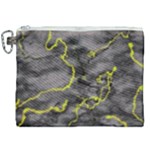 Marble light gray with green lime veins texture floor background retro neon 80s style neon colors print luxuous real marble Canvas Cosmetic Bag (XXL)