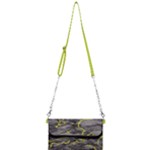 Marble light gray with green lime veins texture floor background retro neon 80s style neon colors print luxuous real marble Mini Crossbody Handbag