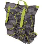 Marble light gray with green lime veins texture floor background retro neon 80s style neon colors print luxuous real marble Buckle Up Backpack