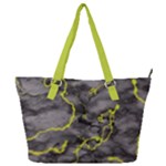 Marble light gray with green lime veins texture floor background retro neon 80s style neon colors print luxuous real marble Full Print Shoulder Bag