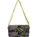 Marble light gray with green lime veins texture floor background retro neon 80s style neon colors print luxuous real marble Removable Strap Clutch Bag