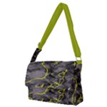 Marble light gray with green lime veins texture floor background retro neon 80s style neon colors print luxuous real marble Full Print Messenger Bag (M)