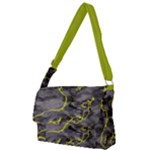 Marble light gray with green lime veins texture floor background retro neon 80s style neon colors print luxuous real marble Full Print Messenger Bag (L)