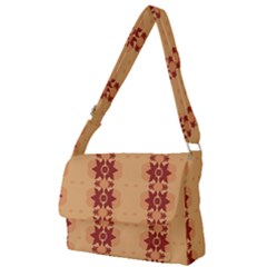 Brown Flower Full Print Messenger Bag (l) by HermanTelo