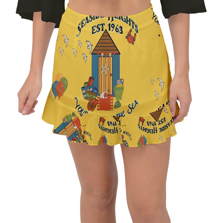 Seaside Heights Beach Club 1960s Fishtail Mini Chiffon Skirt