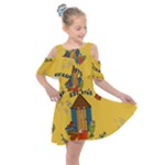Seaside Heights Beach Club 1960s Kids  Shoulder Cutout Chiffon Dress