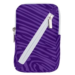 Pattern Texture Purple Belt Pouch Bag (large)