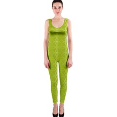 Background Texture Pattern Green One Piece Catsuit by HermanTelo